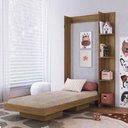 Ver imagem 2 de Cama Articulada Solteiro Vertical com 4 Prateleiras e 2 Nichos Cv1085 80cm Mel - Art In Móveis