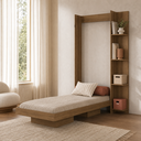 Ver imagem 1 de Cama Articulada Solteiro Vertical com 4 Prateleiras e 2 Nichos CV1085 80cm Mel - Art In Móveis