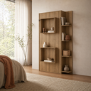 Ver imagem 2 de Cama Articulada Solteiro Vertical com 4 Prateleiras e 2 Nichos CV1085 80cm Mel - Art In Móveis