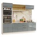 Ver imagem 2 de Armário de Cozinha Completa 270 Cm Branco/cinza Lux Madesa 05