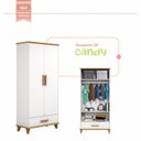 Ver imagem 5 de Guarda-Roupa Infantil 2 Portas 1 Gaveta Candy Branco/Imbuia