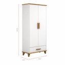 Ver imagem 4 de Guarda-Roupa Infantil 2 Portas 1 Gaveta Candy Branco/Imbuia
