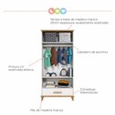 Ver imagem 6 de Guarda-Roupa Infantil 2 Portas 1 Gaveta Candy Branco/Imbuia