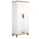 Ver imagem 3 de Guarda-Roupa Infantil 2 Portas 1 Gaveta Candy Branco/Imbuia