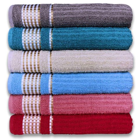 Kit 5 Toalhas de Banho Caneladas Gigante Banhão 70 X 140 Beka Alta Absorção
