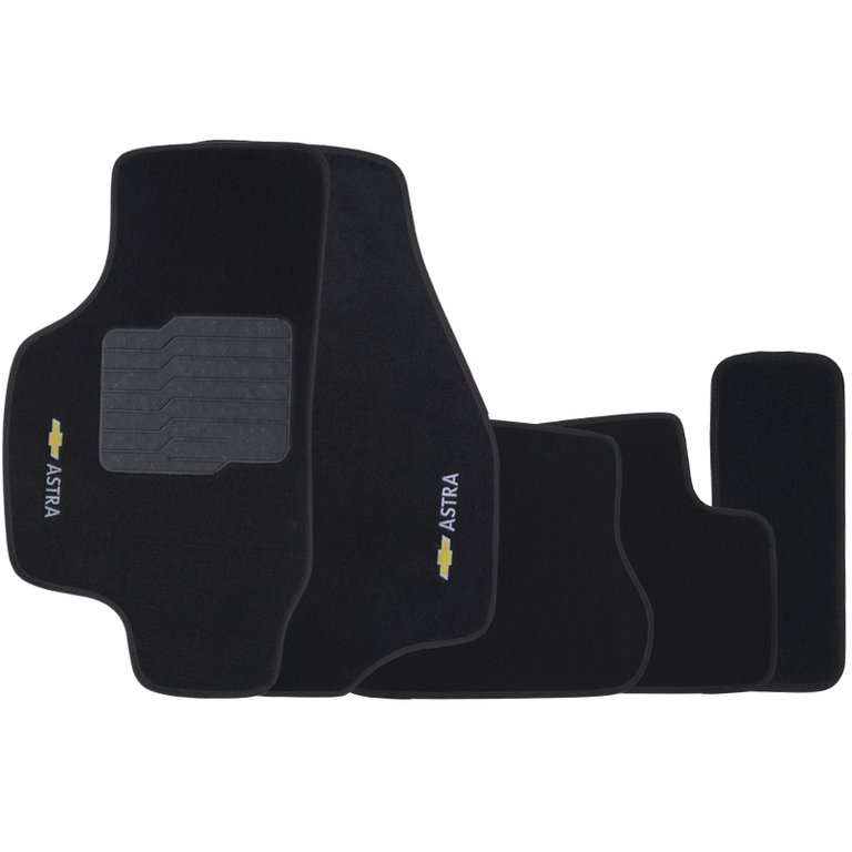 Jogo de Tapete Automotivo Carpete Chevrolet Gm Astra 1999 À 2012 Soft Logo Bordado Preto 5 Peças Jogo de Tapete Automotivo Carpete Chevrolet Gm Astra 1999 À 2012 Soft Logo Bordado Preto 5 Peças