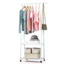 Ver imagem 2 de Arara Organizadora De Roupas e Sapatos Movel Com Rodas Prateleiras Cabideiro Casa Closet Sapateira