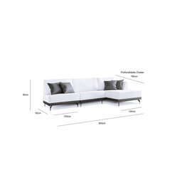 Sofá 2 e 3 Lugares Luxo Modulado Linho Marrom 3,0m Chaise Ld - 4