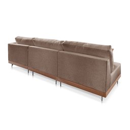 Sofá 2 e 3 Lugares Luxo Modulado Linho Marrom 3,0m Chaise Ld - 3