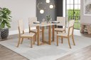 Ver imagem 1 de Mesa de Jantar Natali 120 C. Vidro 4 Cad. Milla Linho - Henn