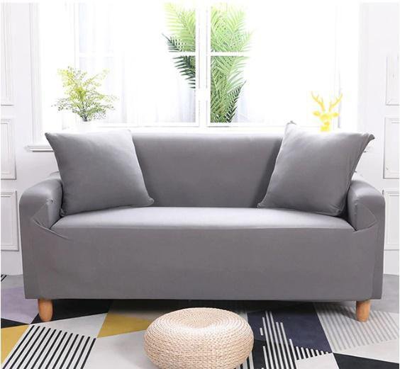 Capa De Sofá Spandex 4 Lugares 235-300Cm Cinza