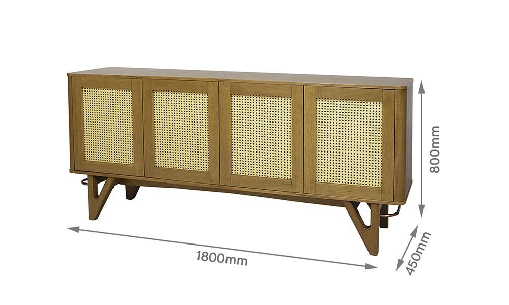 Balcão Buffet de Madeira Maciça Prime Wood 4 Portas Com Tela - 7