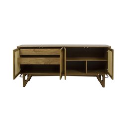 Balcão Buffet de Madeira Maciça Prime Wood 4 Portas com Tela - 4