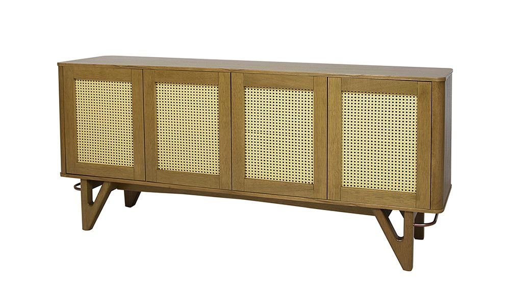 Balcão Buffet de Madeira Maciça Prime Wood 4 Portas Com Tela - 5