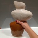 Ver imagem 3 de Vaso Decorativo Enfeite Casa Cerâmica 31x20x20cm Marrom