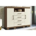 Ver imagem 1 de Cômoda de Quarto Master C/ 2 Portas 1 Nicho e 4 Gavetas C/ Pés Jatoba/areia - Santos Andirá