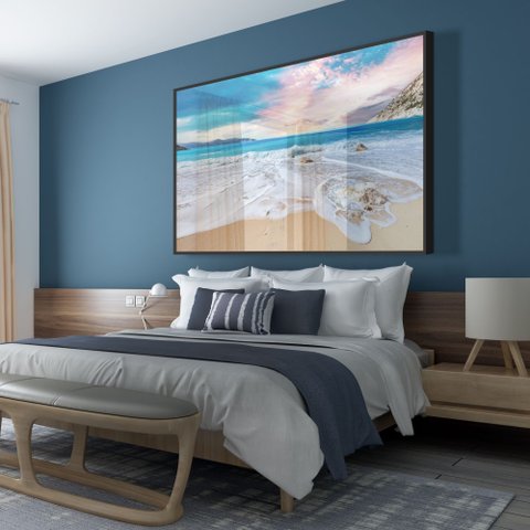 Quadro Decorativo Paisagem Praia Mar Sala Quarto Casa Escritório