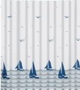 Ver imagem 1 de Cortina Box Poliéster 198x180cm Barco Azul Uzoo