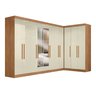 Guarda-roupa Modulado de Canto com Puxadores Mdf e Espelho Paris - 2