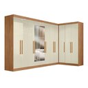 Ver imagem 2 de Guarda-Roupa Modulado de Canto com Puxadores MDF e Espelho Paris Off White/Cinamomo