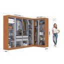 Ver imagem 3 de Guarda-Roupa Modulado de Canto com Puxadores MDF e Espelho Paris Off White/Cinamomo