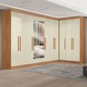 Guarda-roupa Modulado de Canto com Puxadores Mdf e Espelho Paris - 1