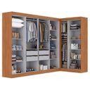 Ver imagem 4 de Guarda-Roupa Modulado de Canto com Puxadores MDF e Espelho Paris Off White/Cinamomo