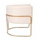 Ver imagem 4 de Kit 2 Poltronas Mono Base Aço Ouro Bouclé Off White - Sallar Home