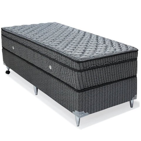 Cama Box Orthotel Luxo King Molas Superlastic Ortobom Cinza/Grafite