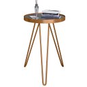 Ver imagem 6 de Mesa Lateral Tripé Linea em Aço Estilo Industrial Tampo Redondo com Espelho - Cobre - Lh Móveis