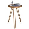 Mesa Lateral Tripé Linea em Aço Estilo Industrial Tampo Redondo com Espelho - Cobre - Lh Móveis - 6
