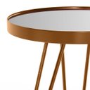 Ver imagem 5 de Mesa Lateral Tripé Linea em Aço Estilo Industrial Tampo Redondo com Espelho - Cobre - Lh Móveis