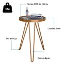 Ver imagem 2 de Mesa Lateral Tripé Linea em Aço Estilo Industrial Tampo Redondo com Espelho - Cobre - Lh Móveis