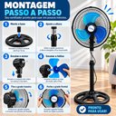 Ver imagem 7 de Ventilador Chao Pedestal Turbo Oscilante Aluminio Silencioso Profissional Altura Ajustavel Portatil
