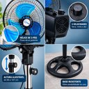 Ver imagem 5 de Ventilador Chao Pedestal Turbo Oscilante Aluminio Silencioso Profissional Altura Ajustavel Portatil