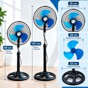 Ver mais imagens de Ventilador Chao Pedestal Turbo Oscilante Aluminio Silencioso Profissional Altura Ajustavel Portatil