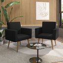 Ver imagem 5 de Kit 3 Poltronas Nina Clássico: Suede/preto