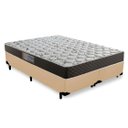 Ver imagem 1 de Cama Box Casal Bege Suede + Colchão Espuma D33 138x188x8