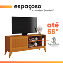 Ver imagem 5 de Rack Bancada para Tv até 55 Polegadas 1,36m Ripado Impressão 3d 1 Porta Cedro Aruba Edn