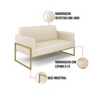 Ver imagem 6 de Sofá Namoradeira Base Industrial Alta Dourado Marisa Linho D03 - D’Rossi A19 Bege