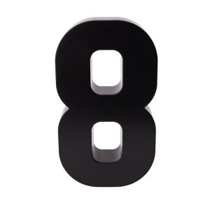 Números e Letras Residenciais / Comerciais Preto 3D 19cm:8
