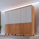 Ver imagem 1 de Guarda Roupa Casal Bipartido Doble Mdf 6 Portas e 4 Gavetas com Pés Moderna Mobília
