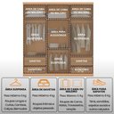 Ver imagem 6 de Guarda Roupa Casal Bipartido Doble Mdf 6 Portas e 4 Gavetas com Pés Moderna Mobília