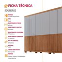 Ver imagem 7 de Guarda Roupa Casal Bipartido Doble Mdf 6 Portas e 4 Gavetas com Pés Moderna Mobília