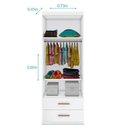 Ver imagem 4 de Dormitório Chiara Guarda Roupa, Aéreo 2 Portas e Bicama Branco com Colchões Supreme D33 - Phoenix Ba
