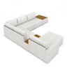 Sofá de Canto Decorativo Sala de Estar 715cm Modulado Takashi Cm Chaise e Puffs Bouclê Off White G45 - 7