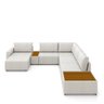 Sofá de Canto Decorativo Sala de Estar 715cm Modulado Takashi Cm Chaise e Puffs Bouclê Off White G45 - 6