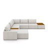Sofá de Canto Decorativo Sala de Estar 715cm Modulado Takashi Cm Chaise e Puffs Bouclê Off White G45 - 5