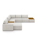 Ver imagem 5 de Sofá de Canto Decorativo Sala de Estar 715cm Modulado Takashi Cm Chaise e Puffs Bouclê Off White G45