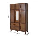 Ver imagem 4 de Guarda-roupa Solteiro Petersburgo Madeira Maciça 7 Portas 2 Gavetas 2 Prateleiras com Espelho Imbuia